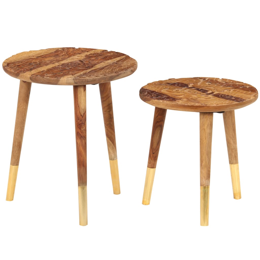 Coffee tables, 2 pcs., solid wood