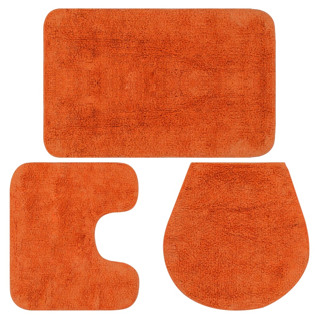 Vannas paklājiņu komplekts, 3 gab., oranžs, audums