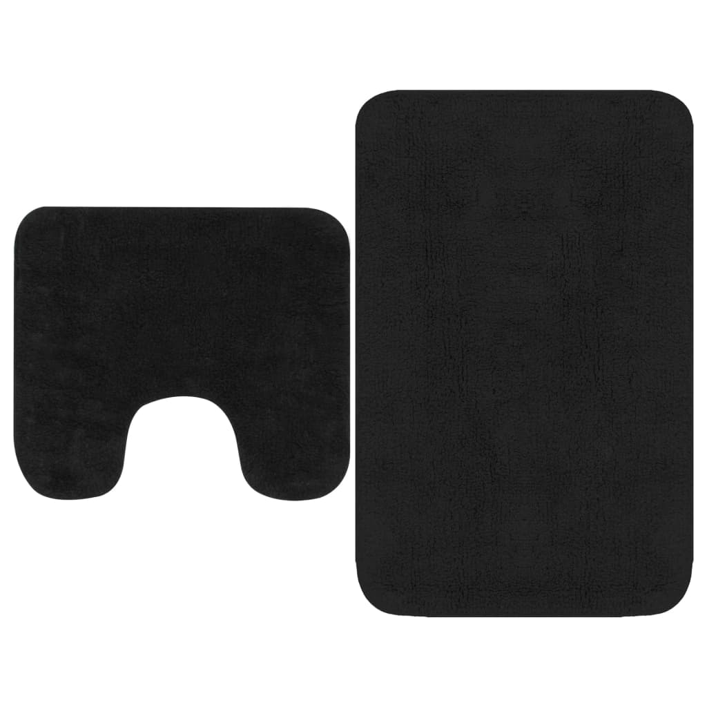 Bath mat set, 2-piece, fabric, anthracite