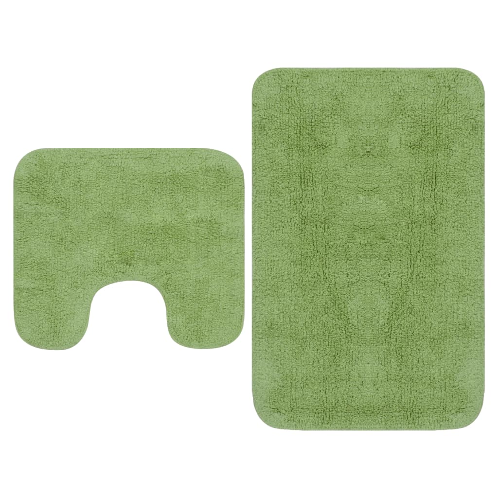 Bath mat set, 2-piece, fabric, green