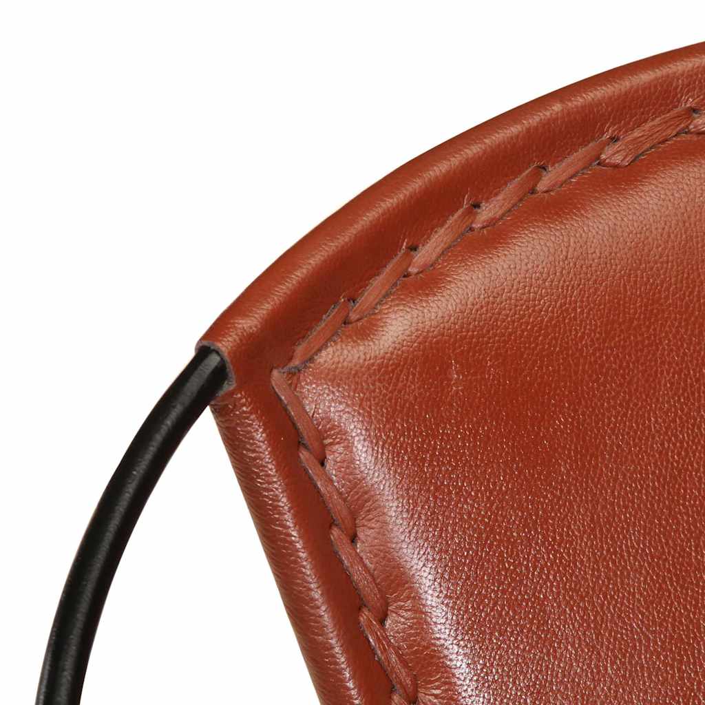 Chair, brown, real leather