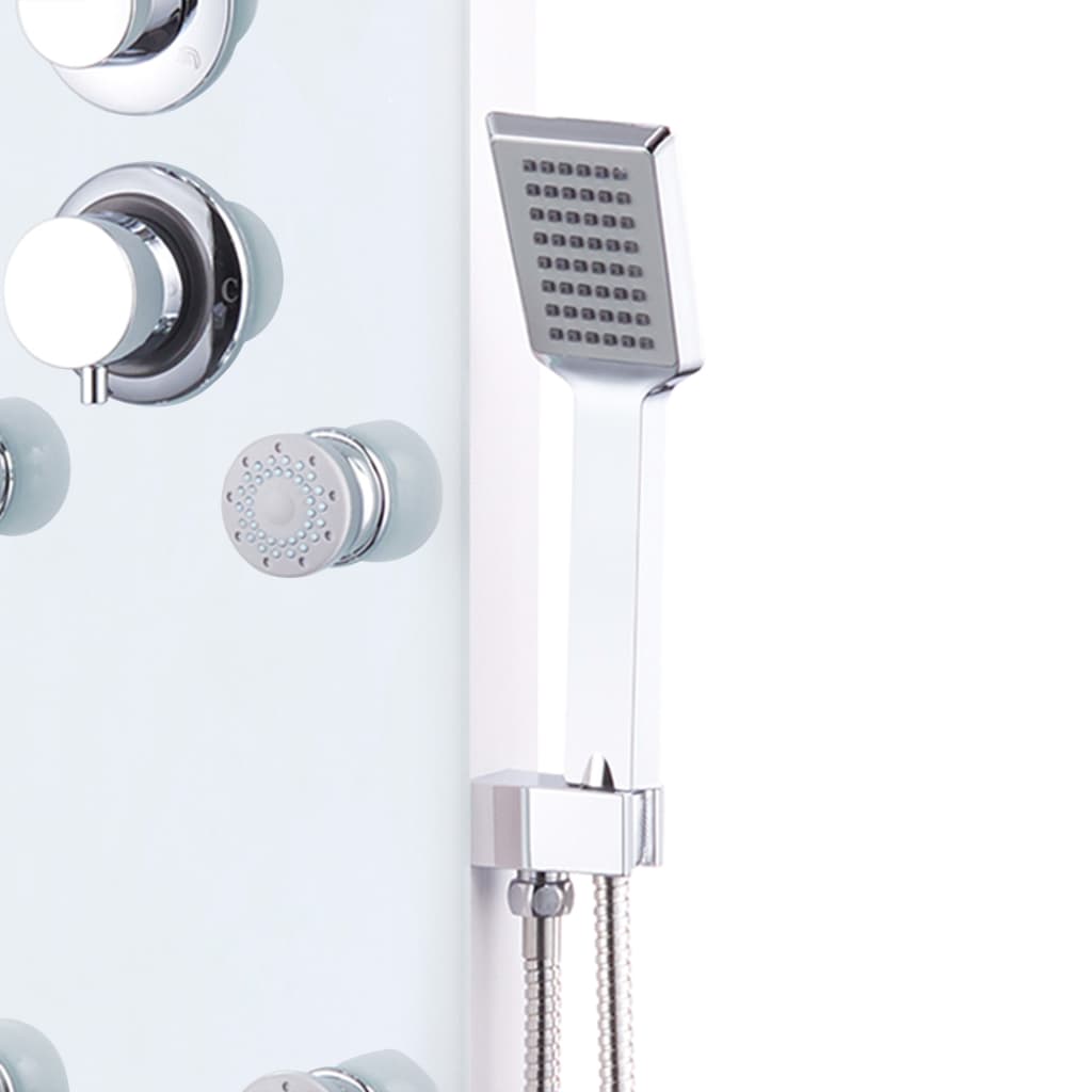 Shower panel, glass, 25x44.6x130cm, white