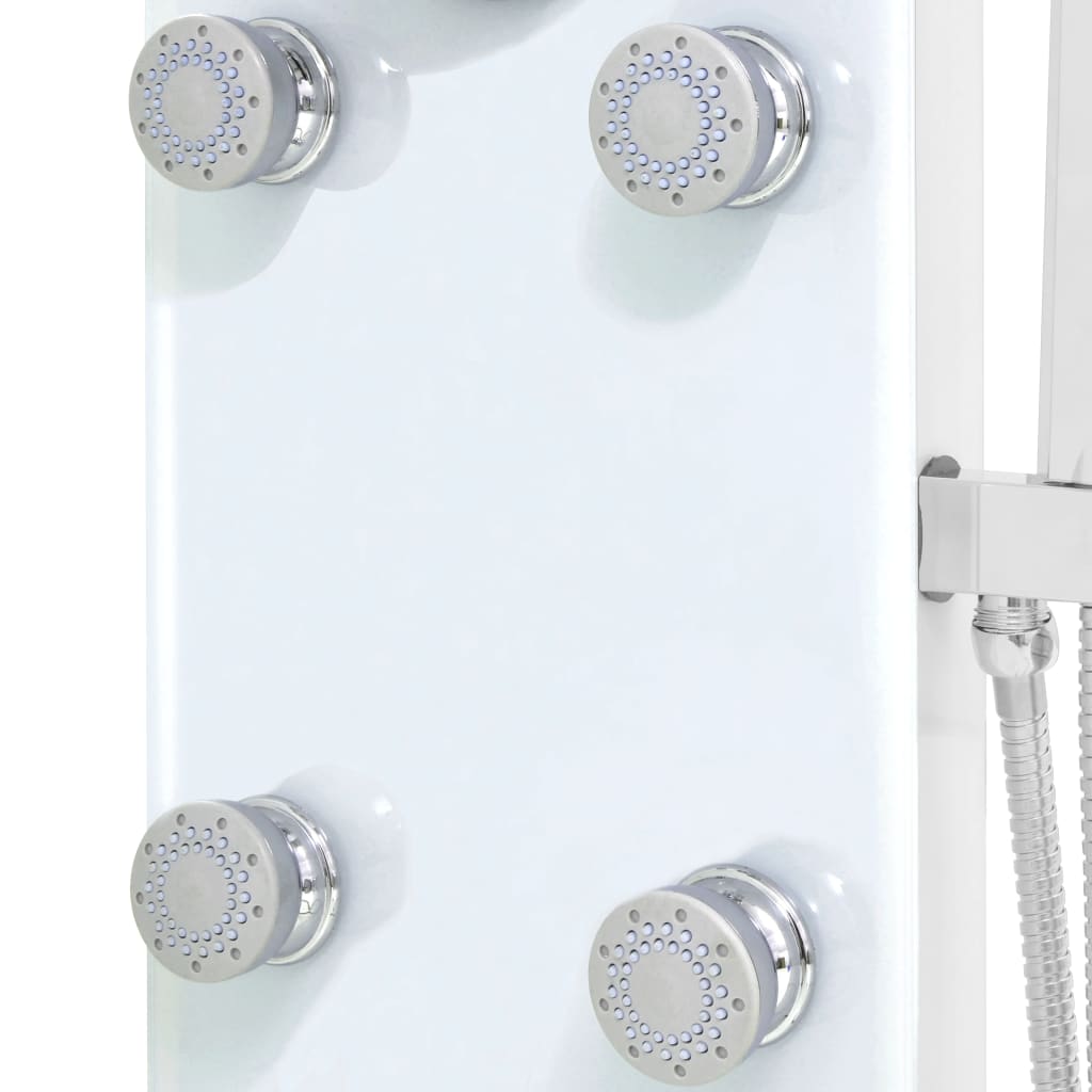 Shower panel, glass, 25x44.6x130cm, white