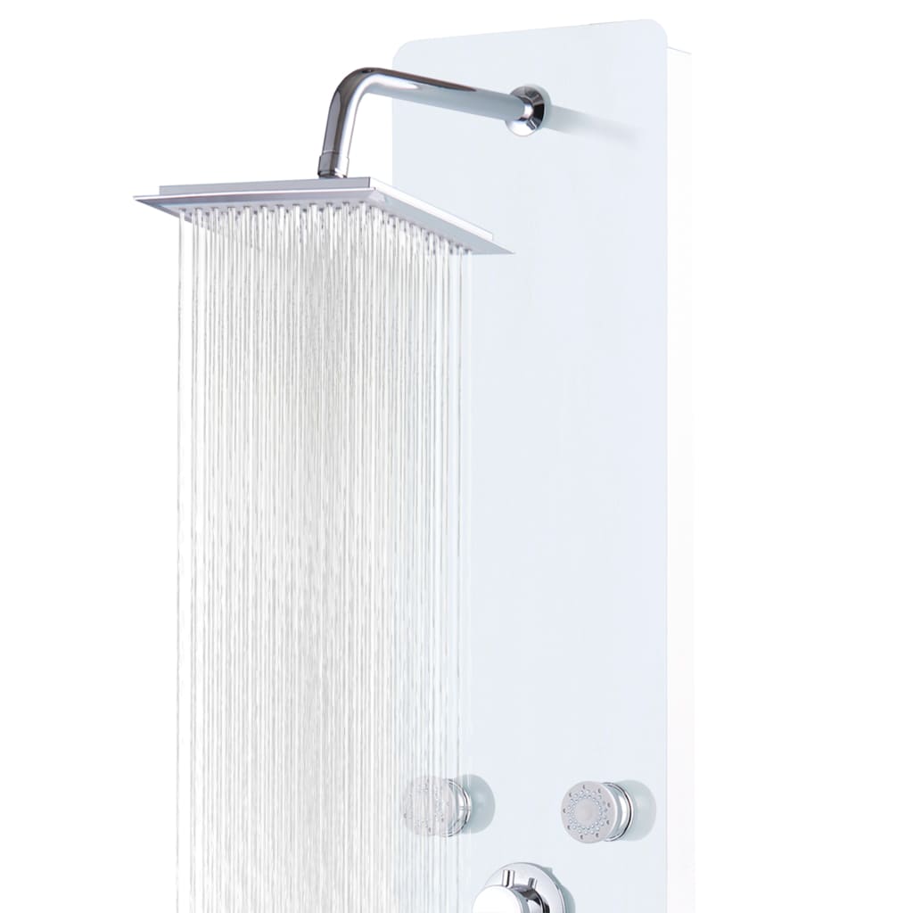 Shower panel, glass, 25x44.6x130cm, white
