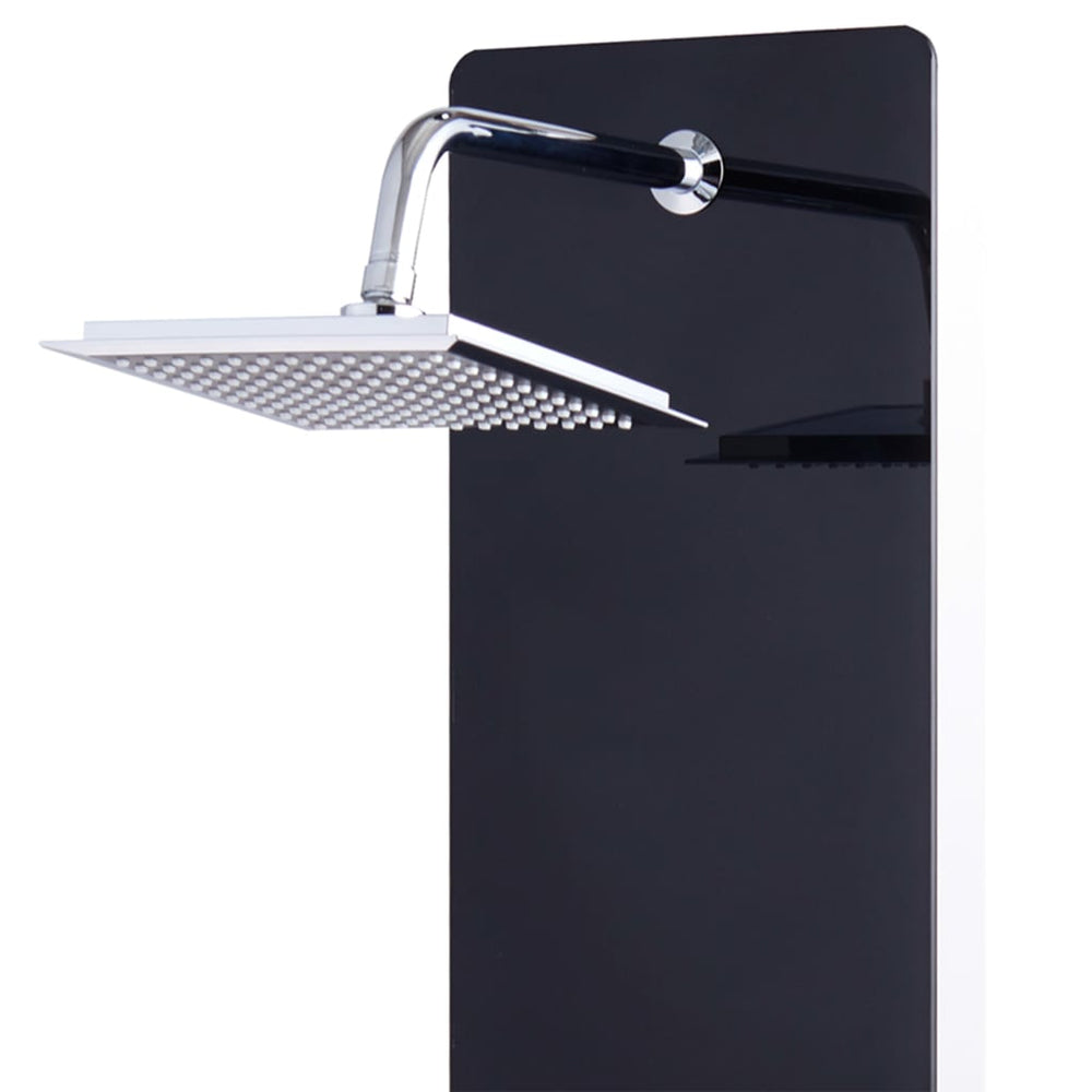 Shower panel, glass, 25x44.6x130cm, black