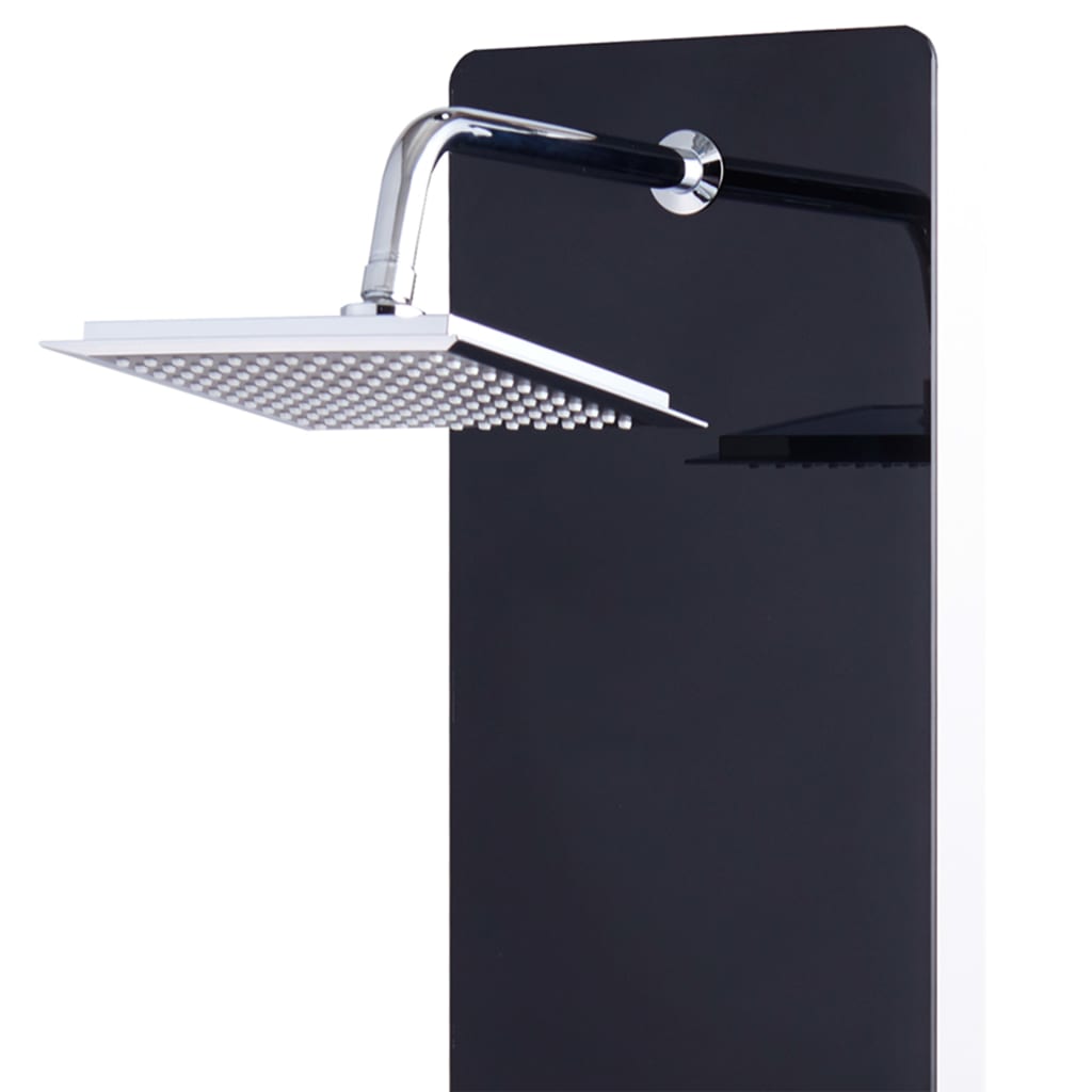 Dušas panelis, stikls, 25x44,6x130cm, melns