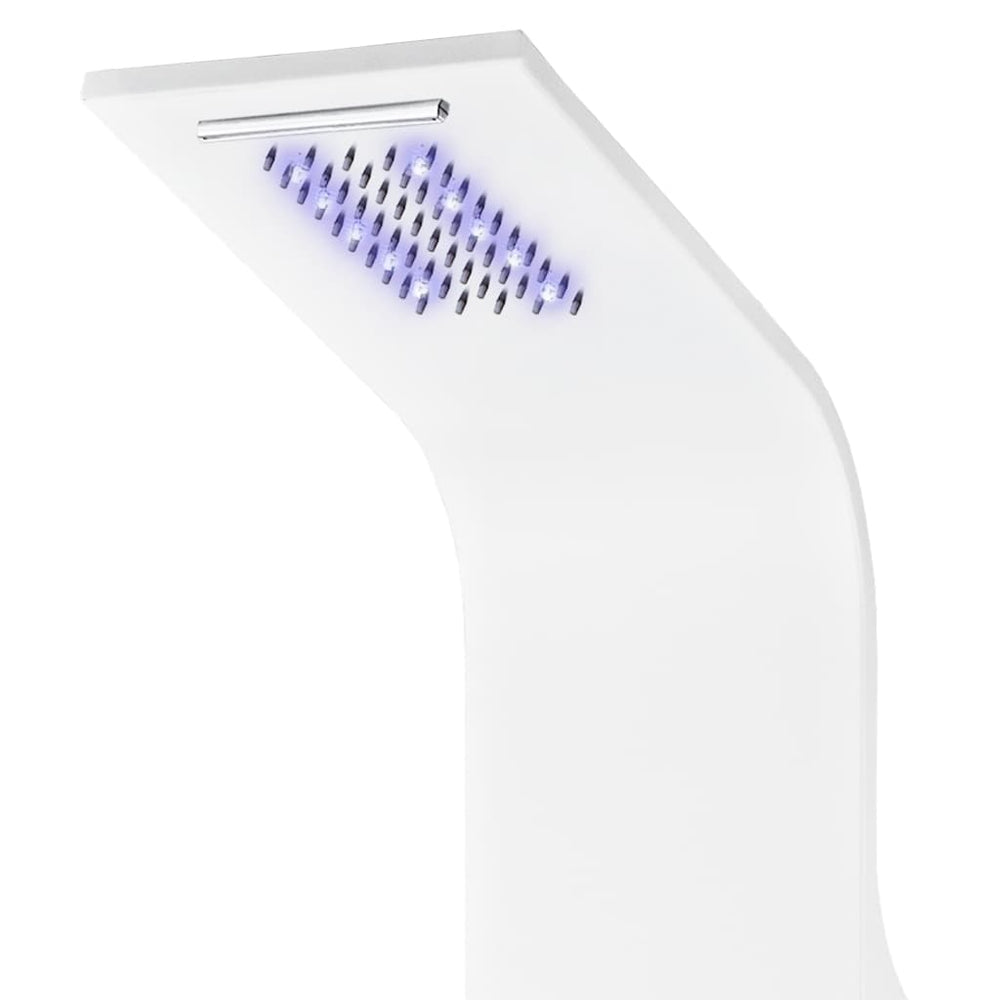 Shower system, white, 20x44x130cm, aluminum
