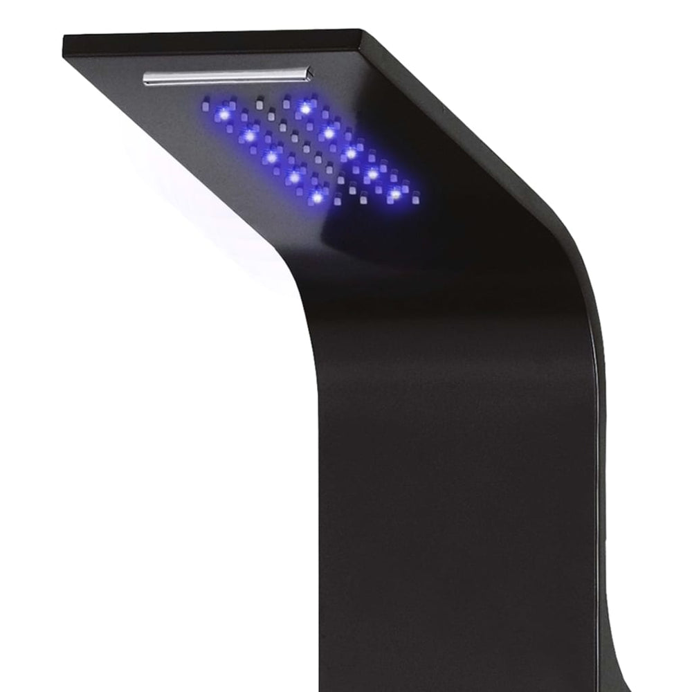 Shower system, black, 20x44x130cm, aluminum