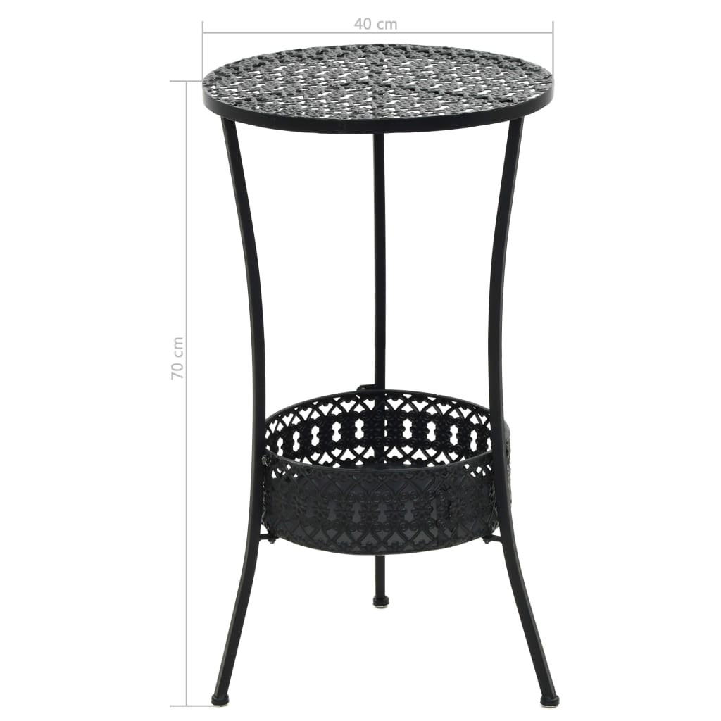 Bistro table, black, 40x70cm, metal