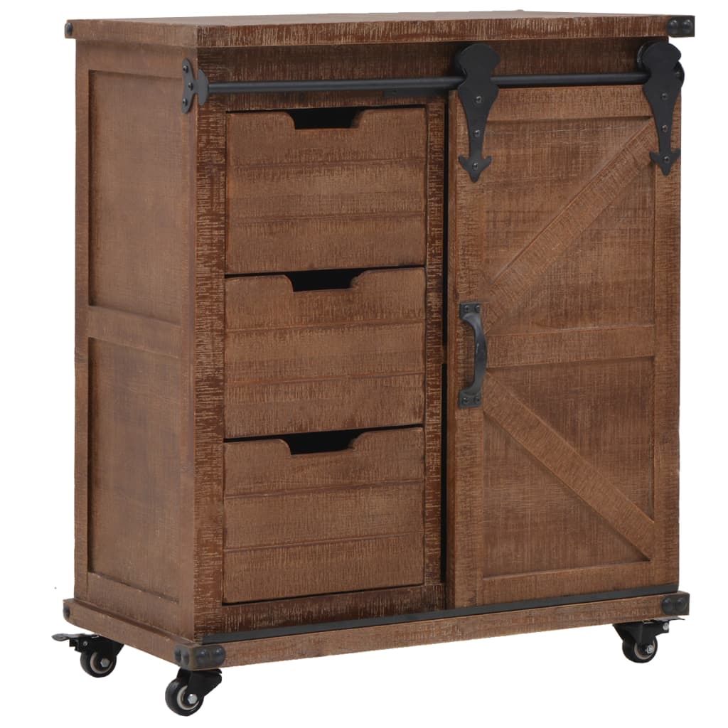 Cabinet, spruce solid wood, 64x33.5x75cm, brown