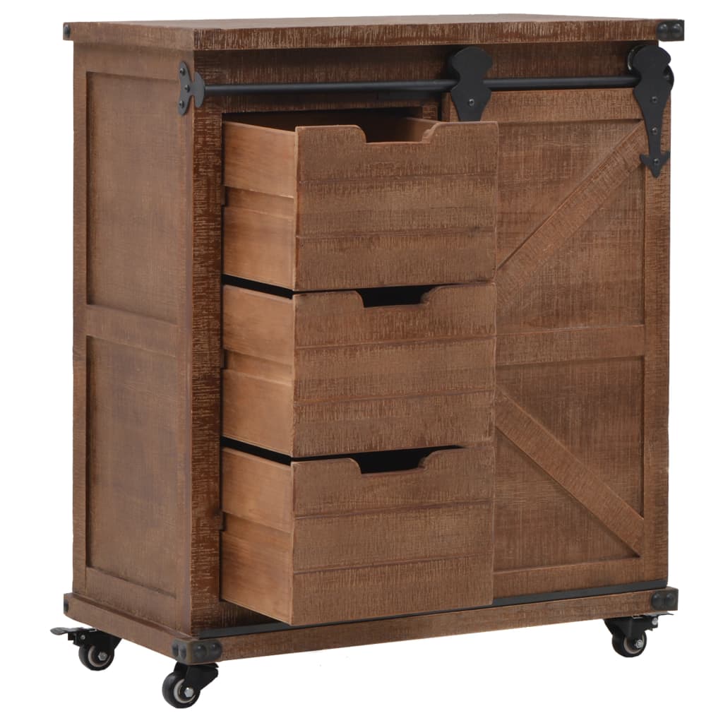 Cabinet, spruce solid wood, 64x33.5x75cm, brown