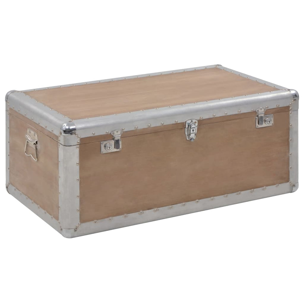 Storage box, brown, 91x52x40 cm, solid spruce