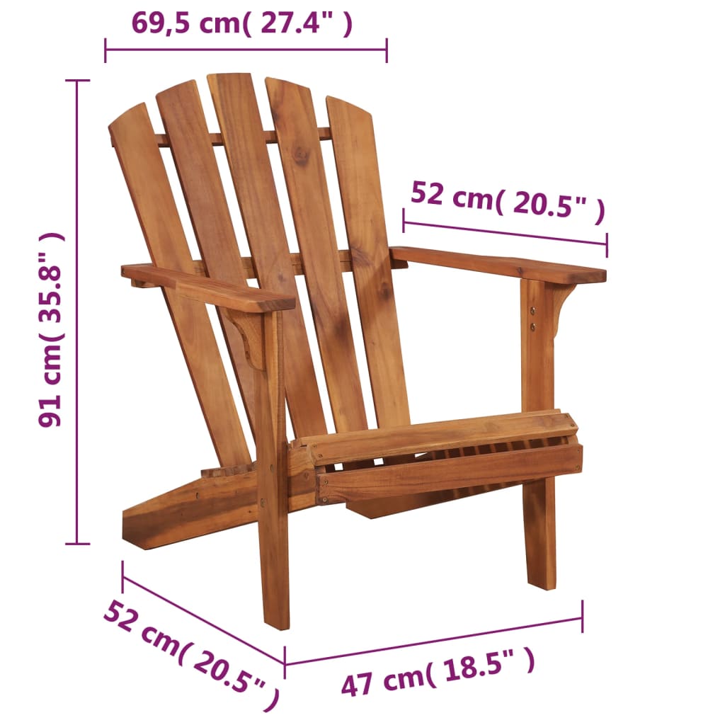 Dārza krēsls "Adirondack", akācijas masīvkoks