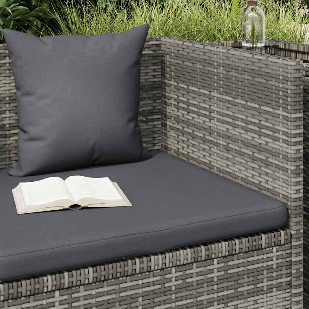 Garden sun lounger, grey, 200x60 cm, poly rattan