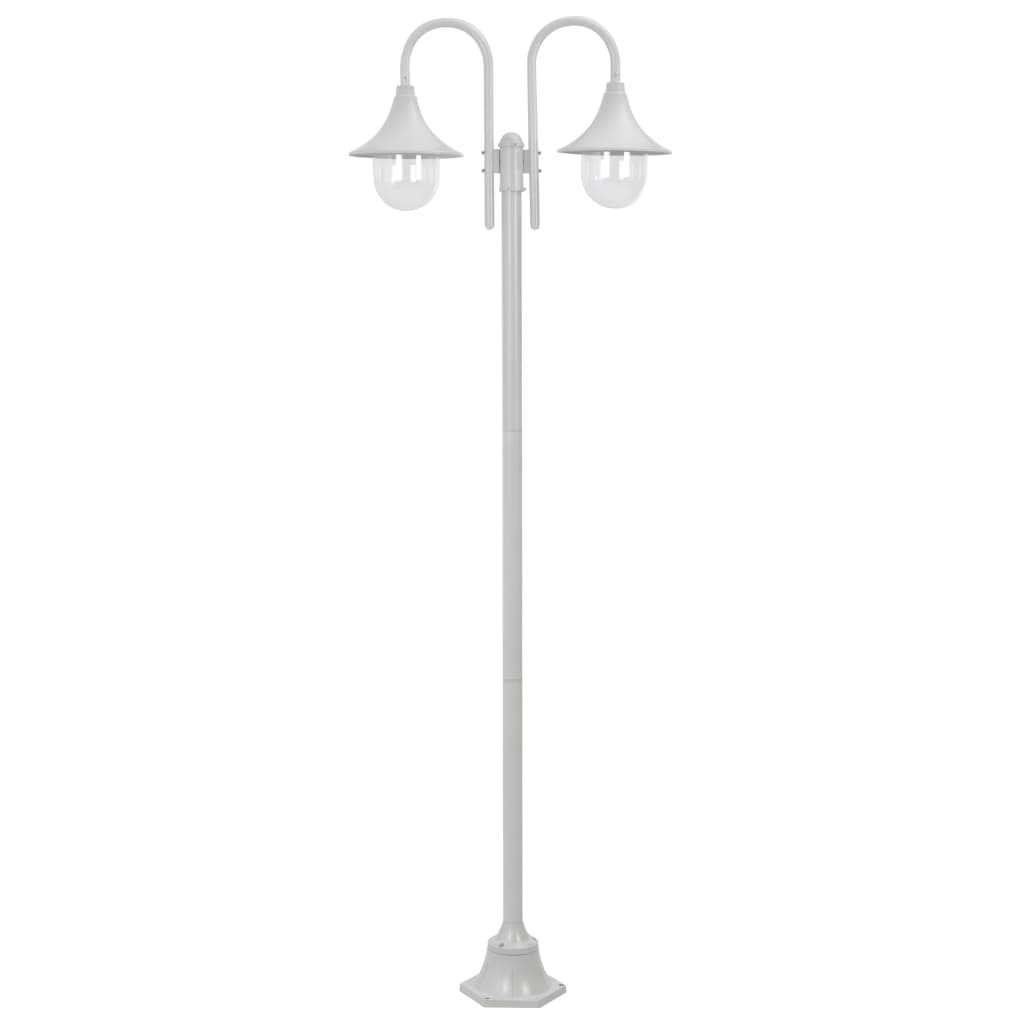 Dārza lampa, E27, 220cm, alumīnijs, 2 gaismas, balta
