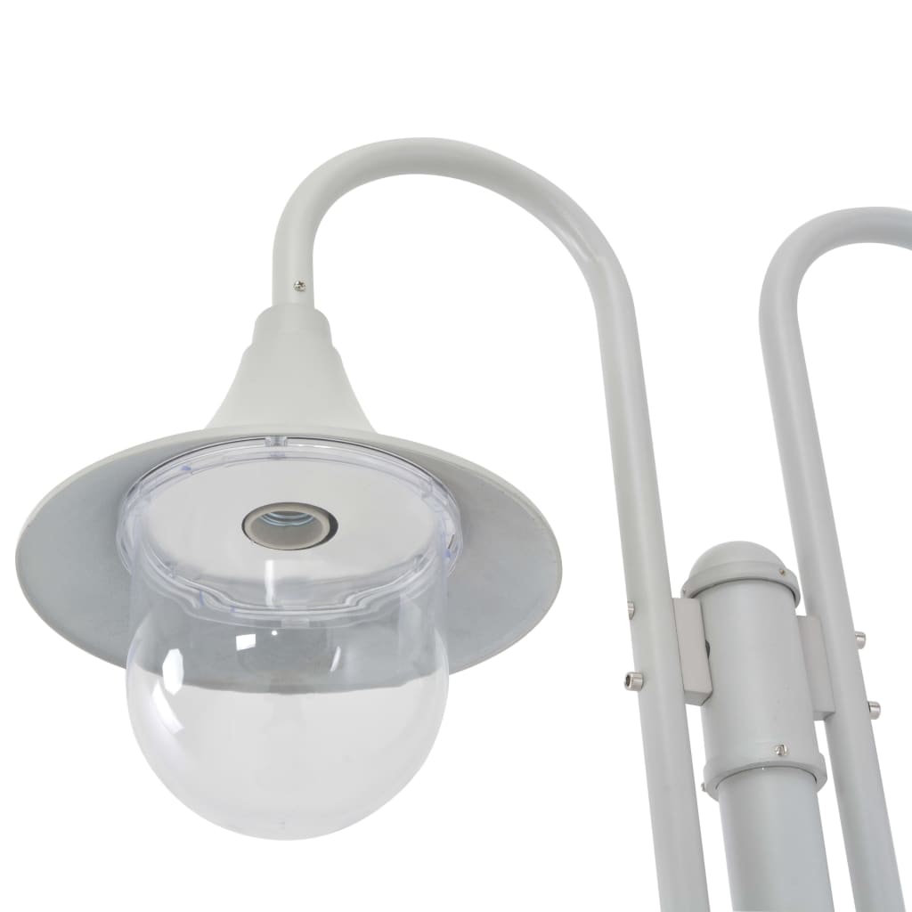Dārza lampa, E27, 220cm, alumīnijs, 2 gaismas, balta
