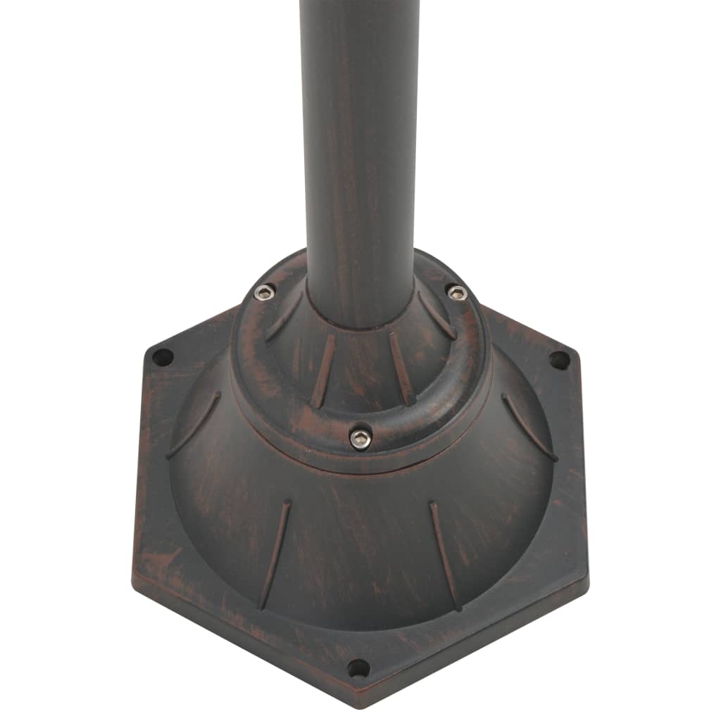 Garden lamp, E27, 220cm, aluminium, 2 lights, bronze