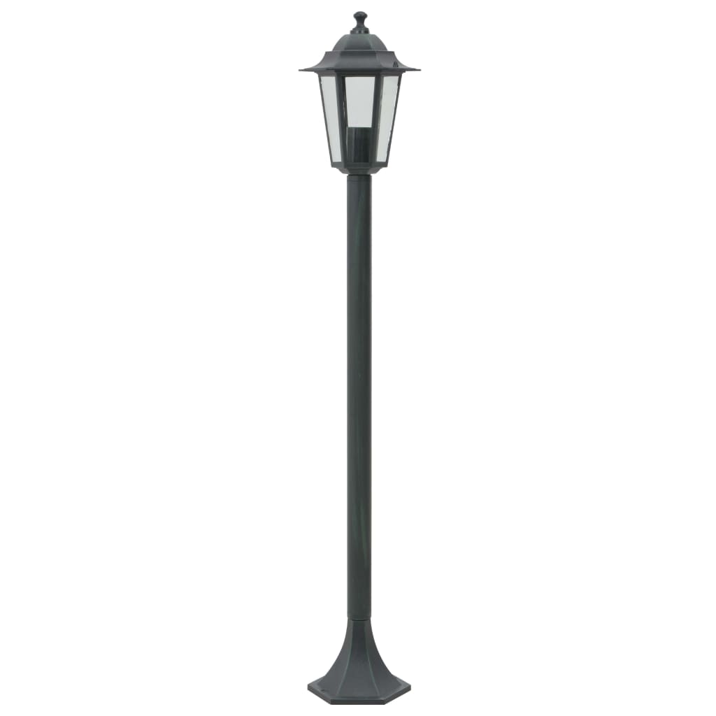 Dārza lampas, 6 gab., E27, 110 cm, alumīnijs, tumši zaļā krāsā