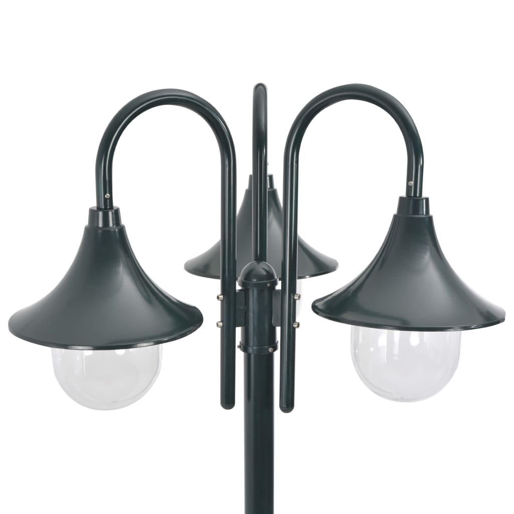 Dārza lampa, E27, 220cm, alum., 3 gaismas, tumši zaļa