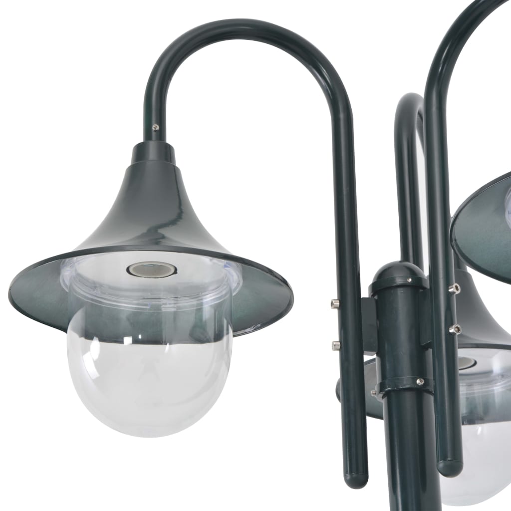 Dārza lampa, E27, 220cm, alum., 3 gaismas, tumši zaļa