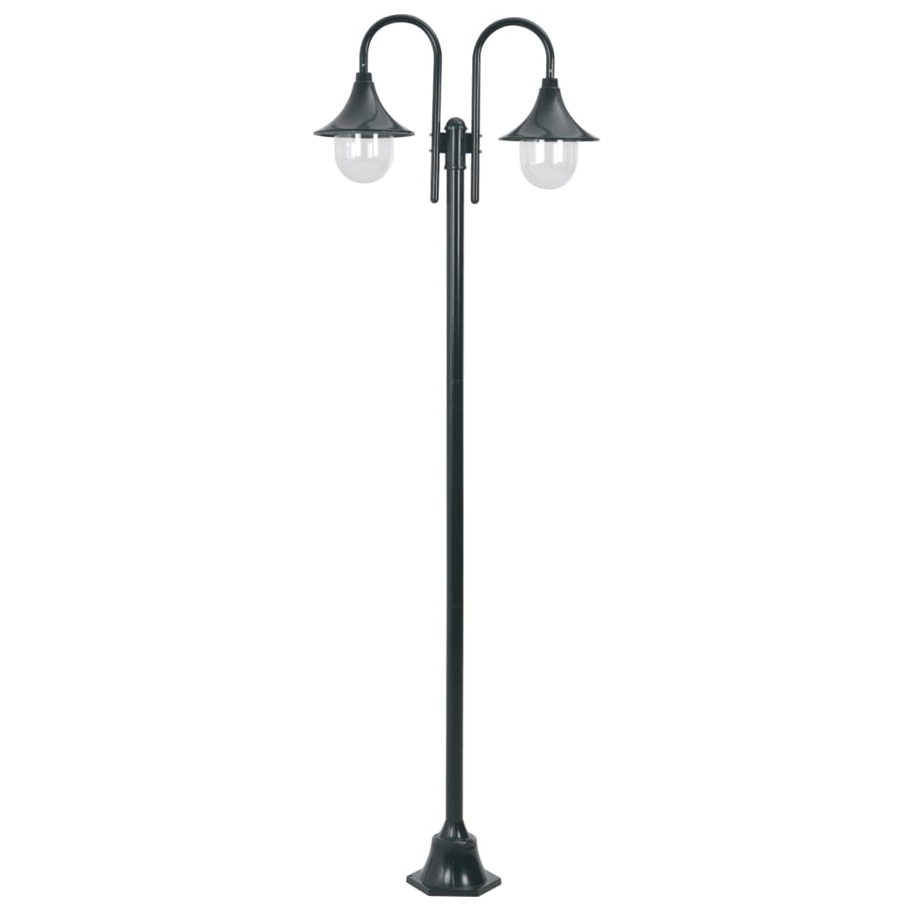 Dārza lampa, E27, 220cm, alum., 2 gaismas, tumši zaļa