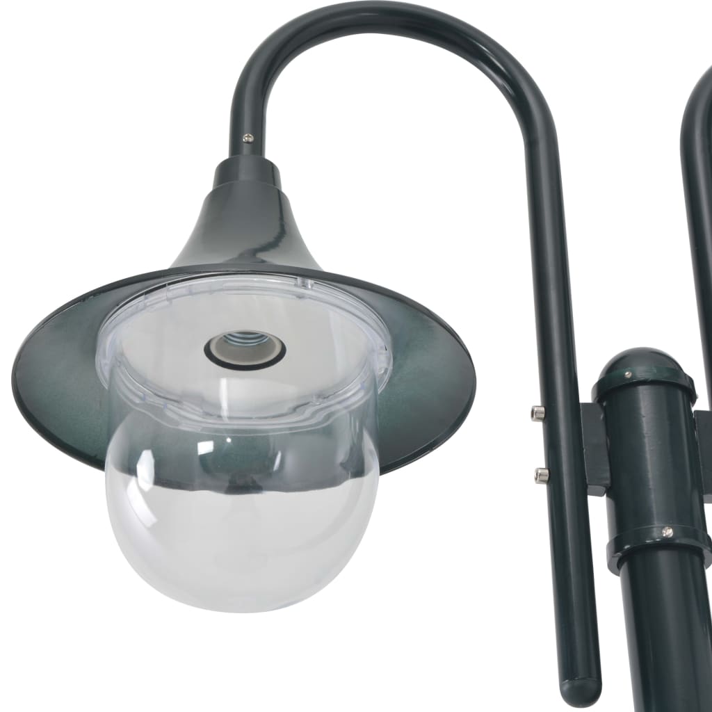 Dārza lampa, E27, 220cm, alum., 2 gaismas, tumši zaļa
