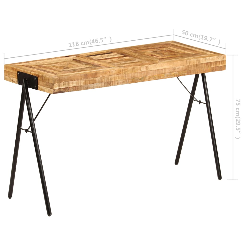 Desk, 118x50x75cm, solid mango wood