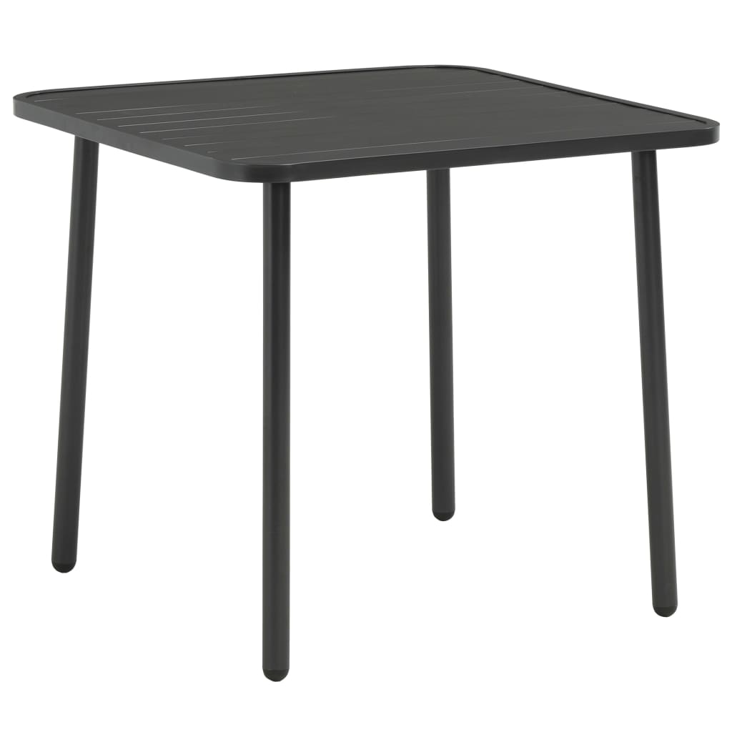Sodo stalas, tamsiai pilkas, 80x80x72cm, plienas