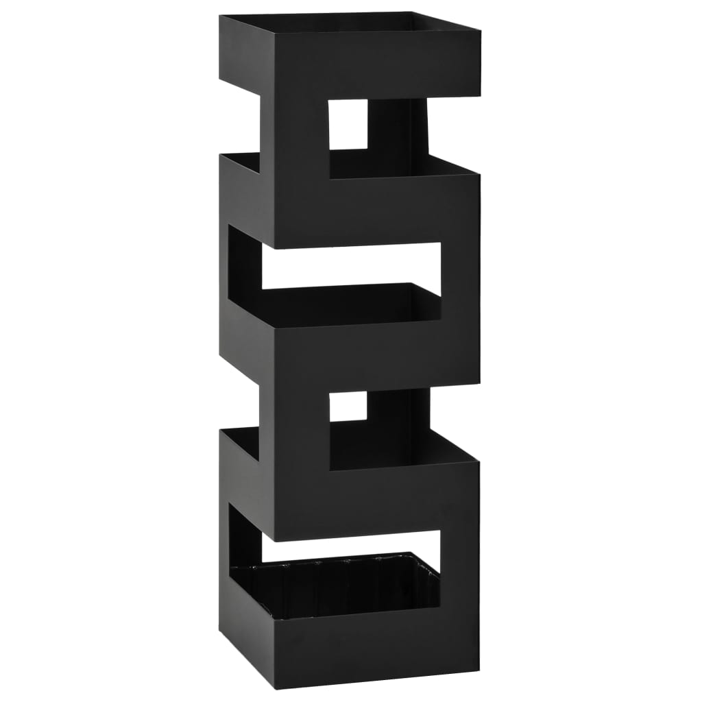 Umbrella stand, steel, black