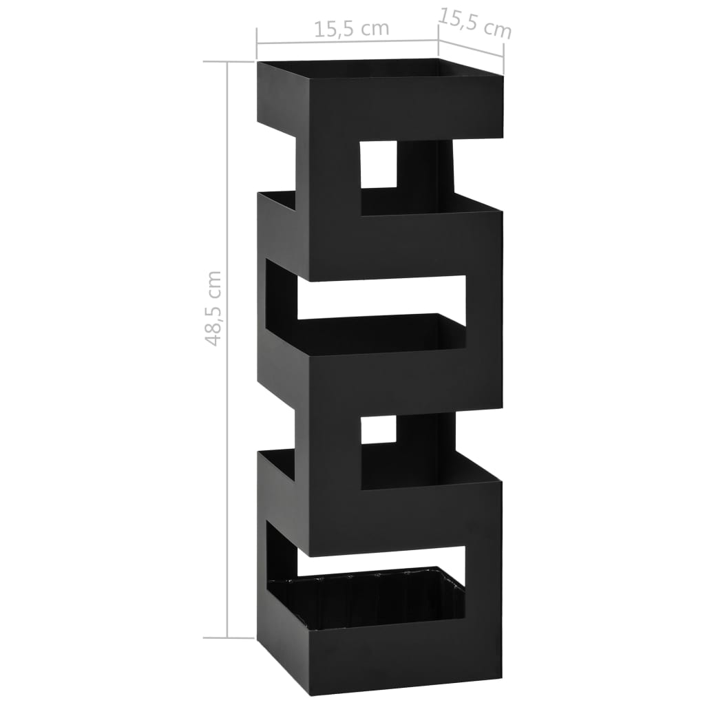 Umbrella stand, steel, black