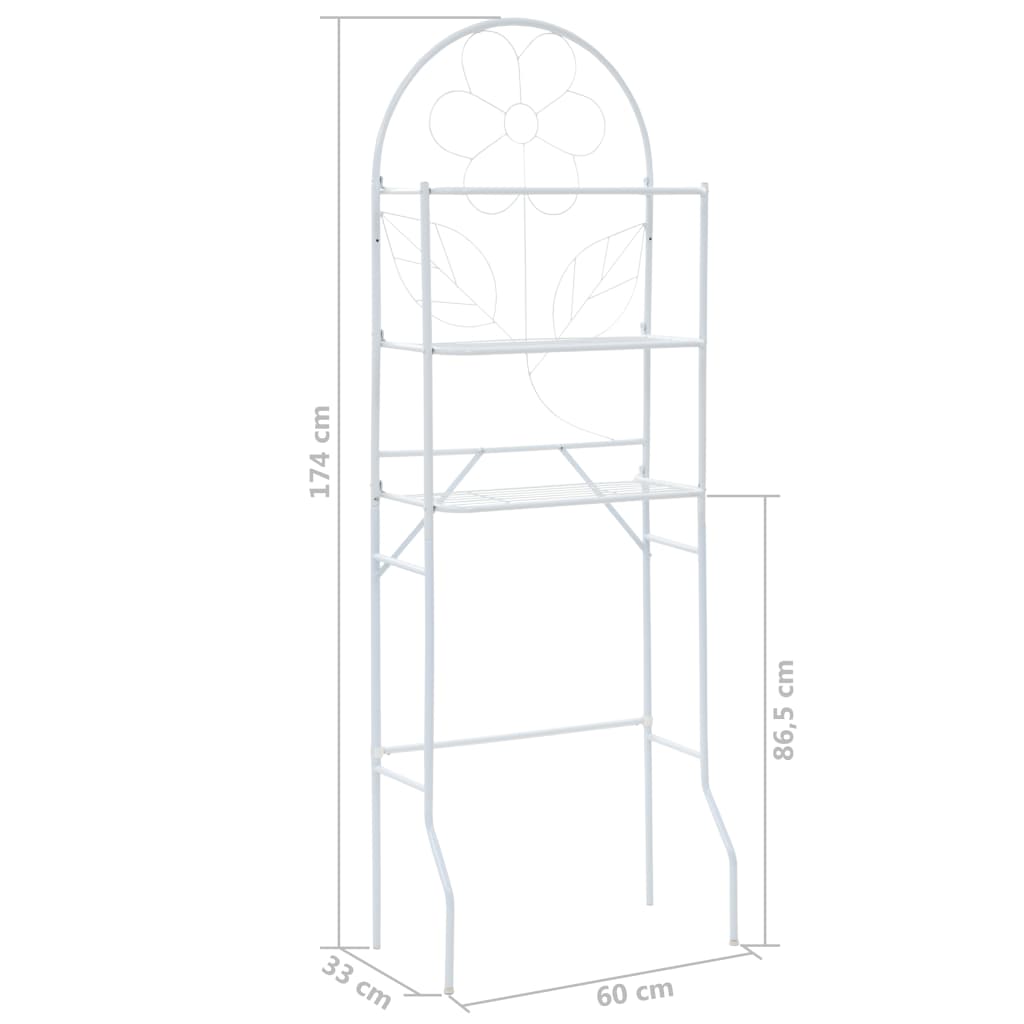 Bathroom shelving unit, white, 60x33x174 cm