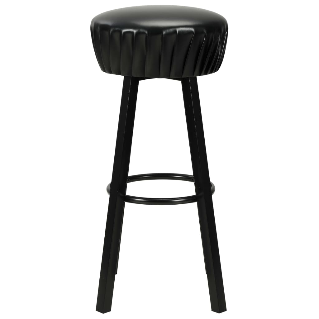 Bar stools, 2 pcs, black, artificial leather