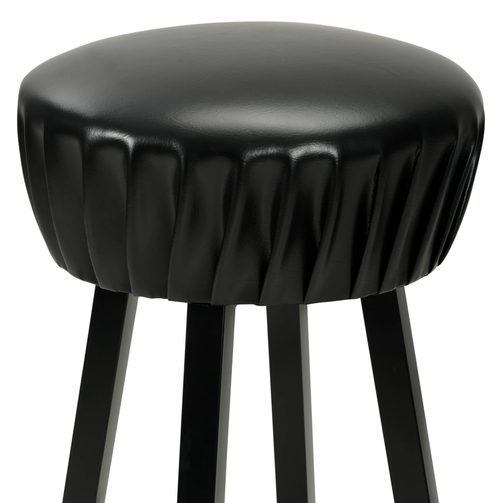 Bar stools, 2 pcs, black, artificial leather