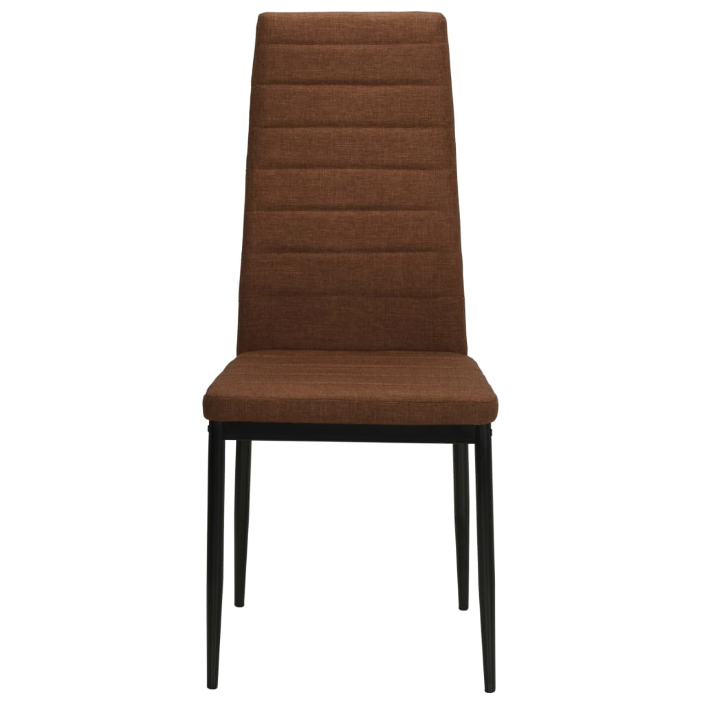 Dining chairs, 4 pcs., brown, fabric