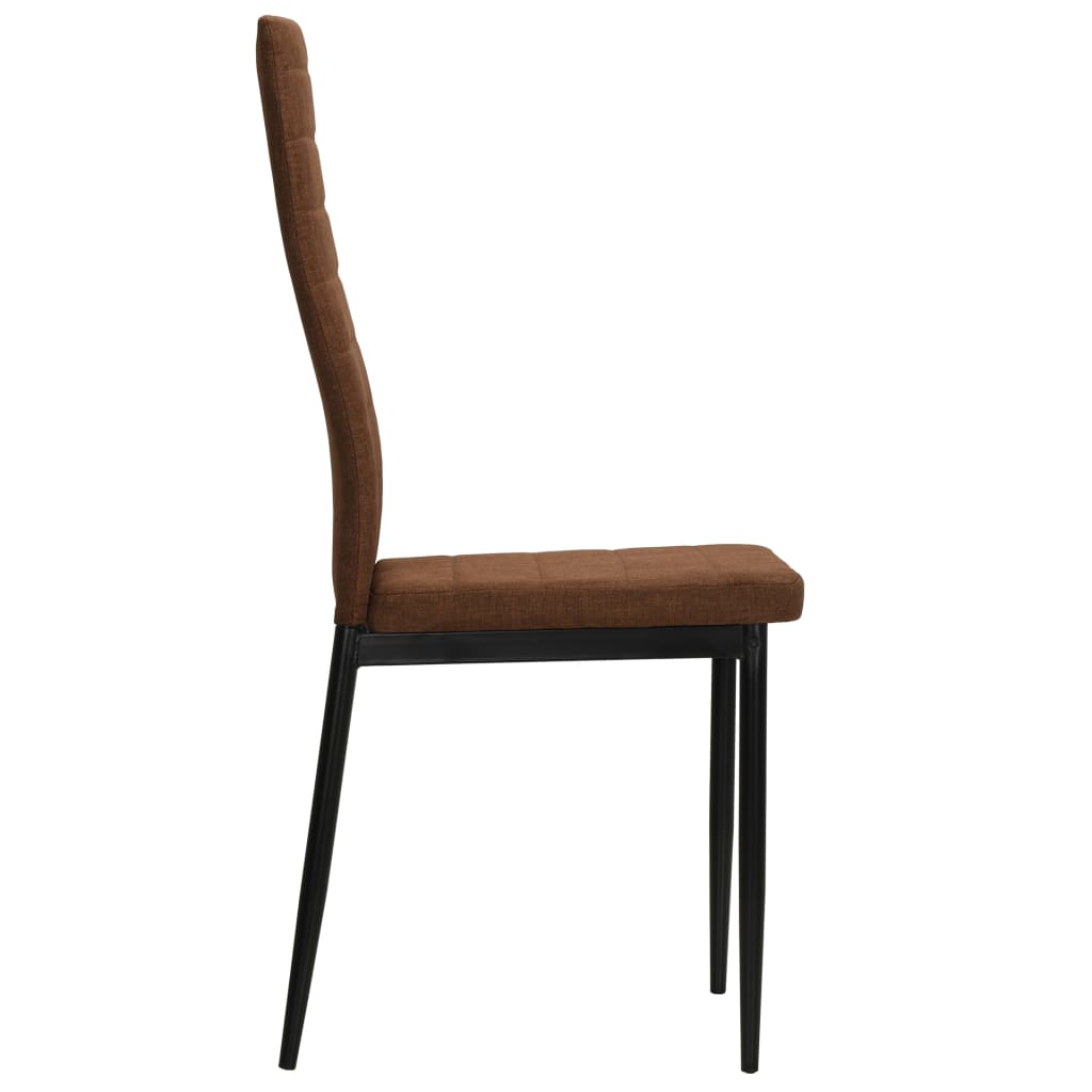 Dining chairs, 4 pcs., brown, fabric