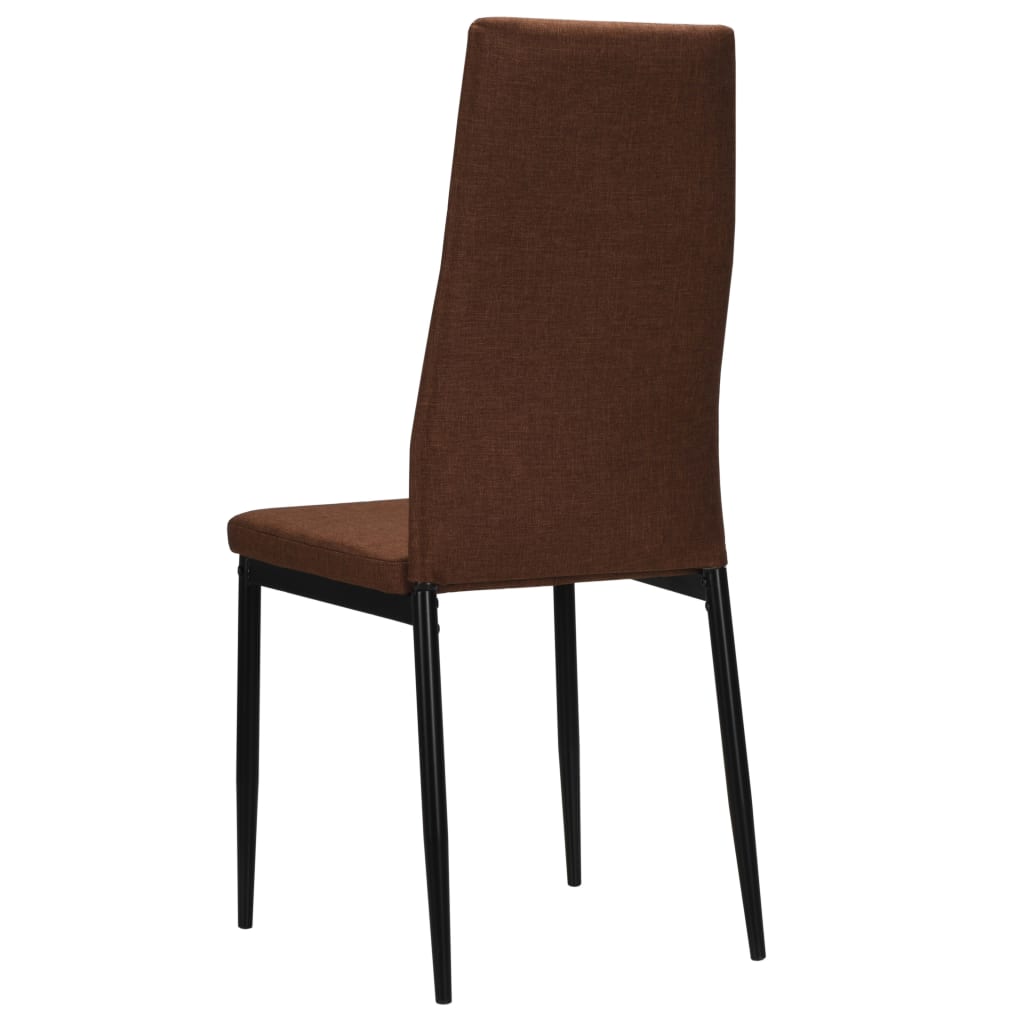 Dining chairs, 4 pcs., brown, fabric