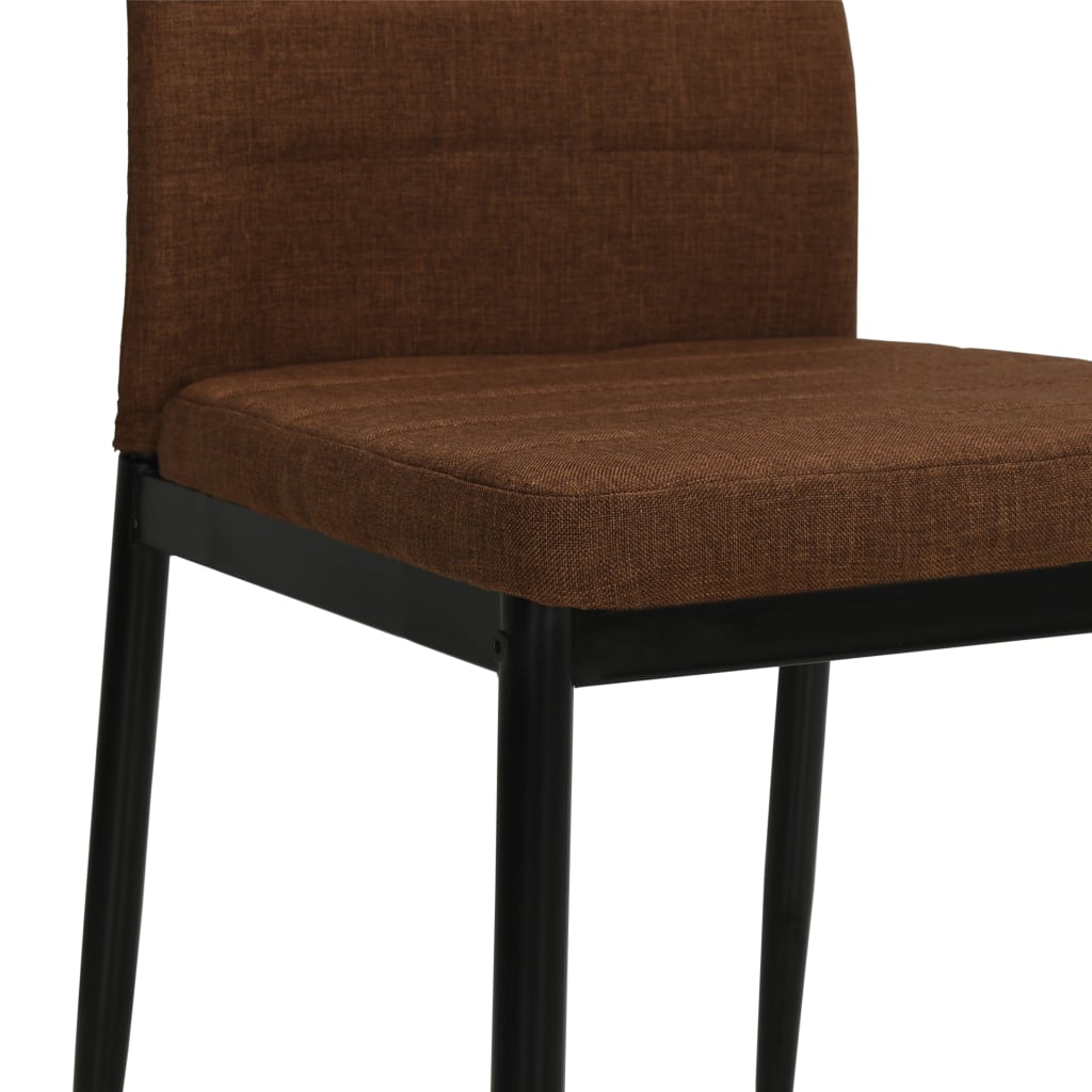 Dining chairs, 4 pcs., brown, fabric