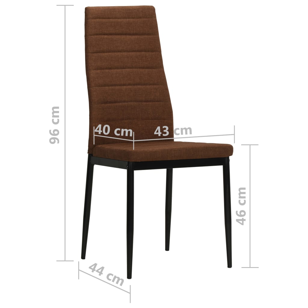 Dining chairs, 4 pcs., brown, fabric