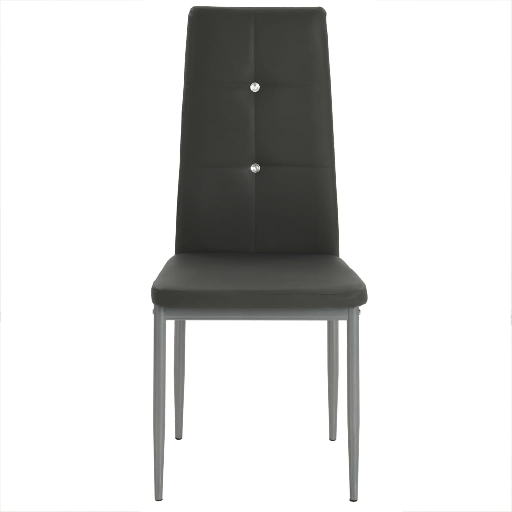 Dining chairs, 4 pcs., grey, faux leather