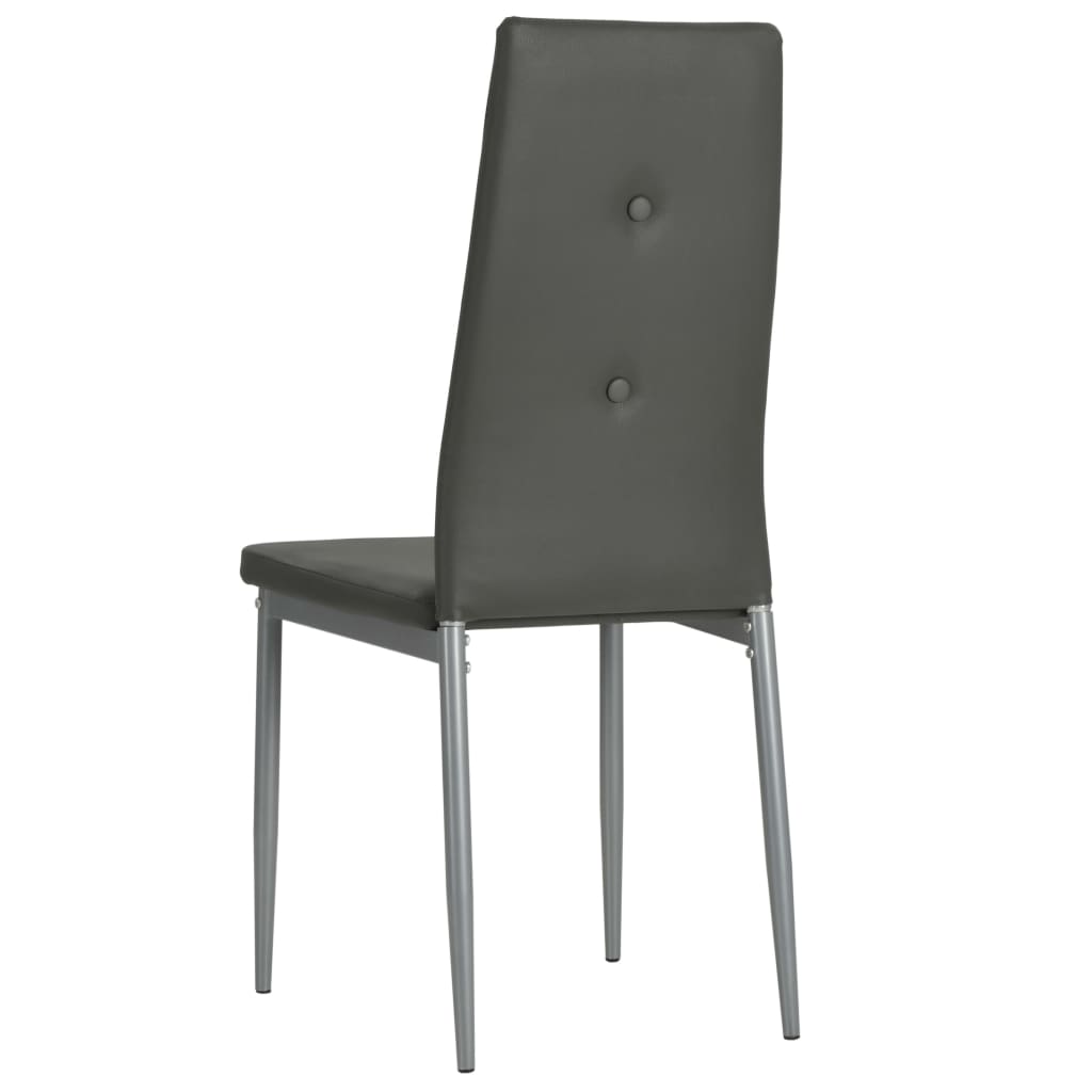 Dining chairs, 4 pcs., grey, faux leather