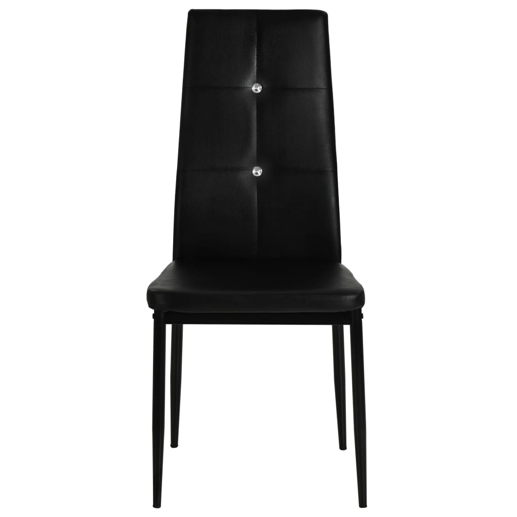 Dining Chairs, 4 pcs, black, artificial leather