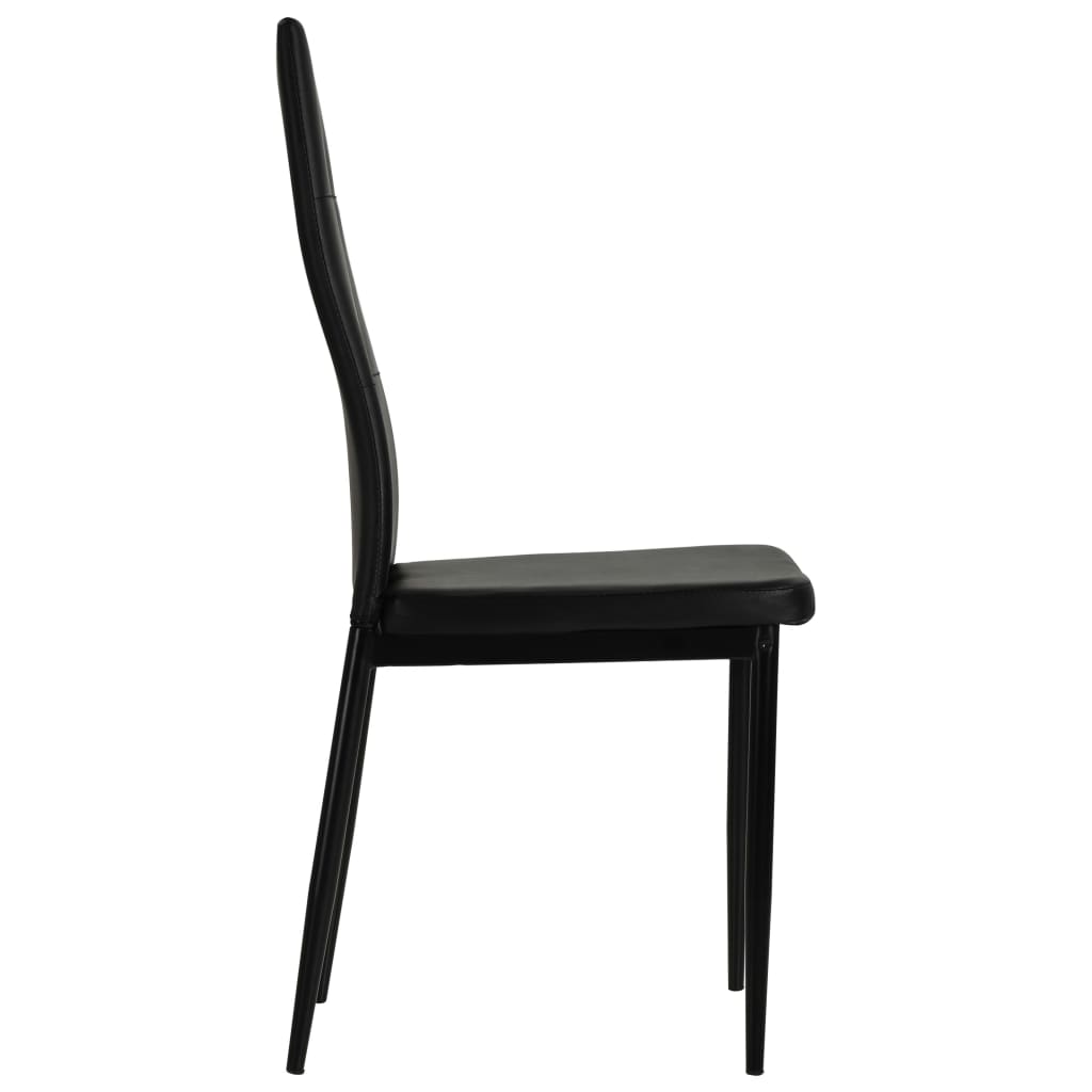 Dining Chairs, 4 pcs, black, artificial leather