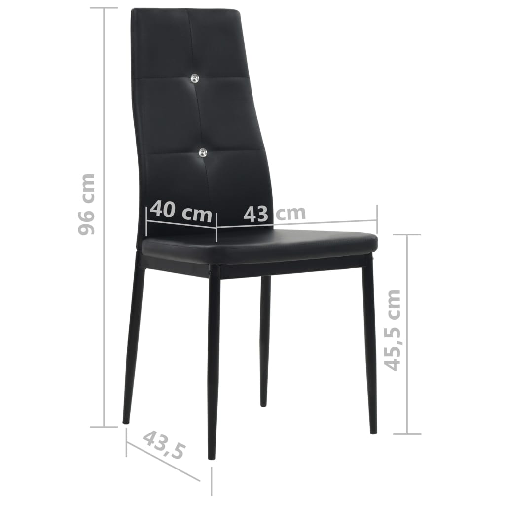 Dining Chairs, 4 pcs, black, artificial leather