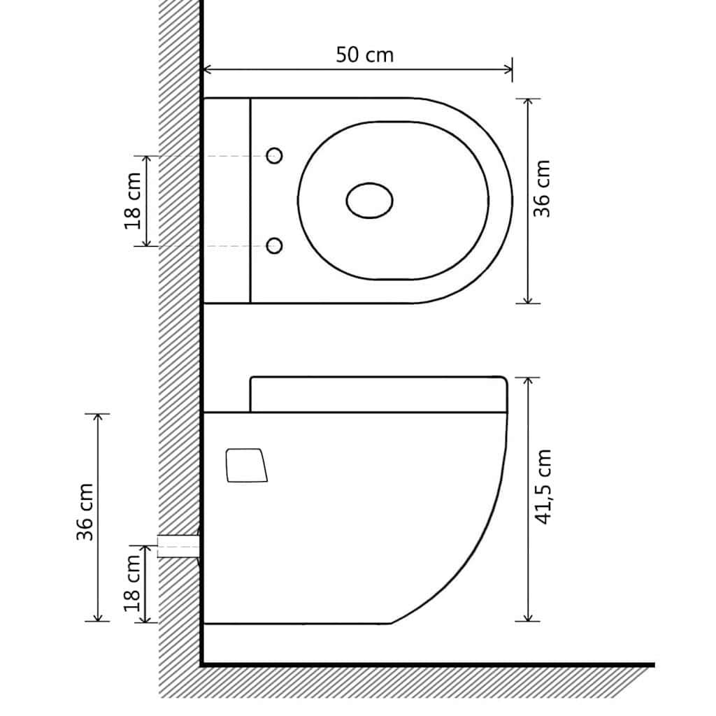 Wall-hung ceramic toilet, black