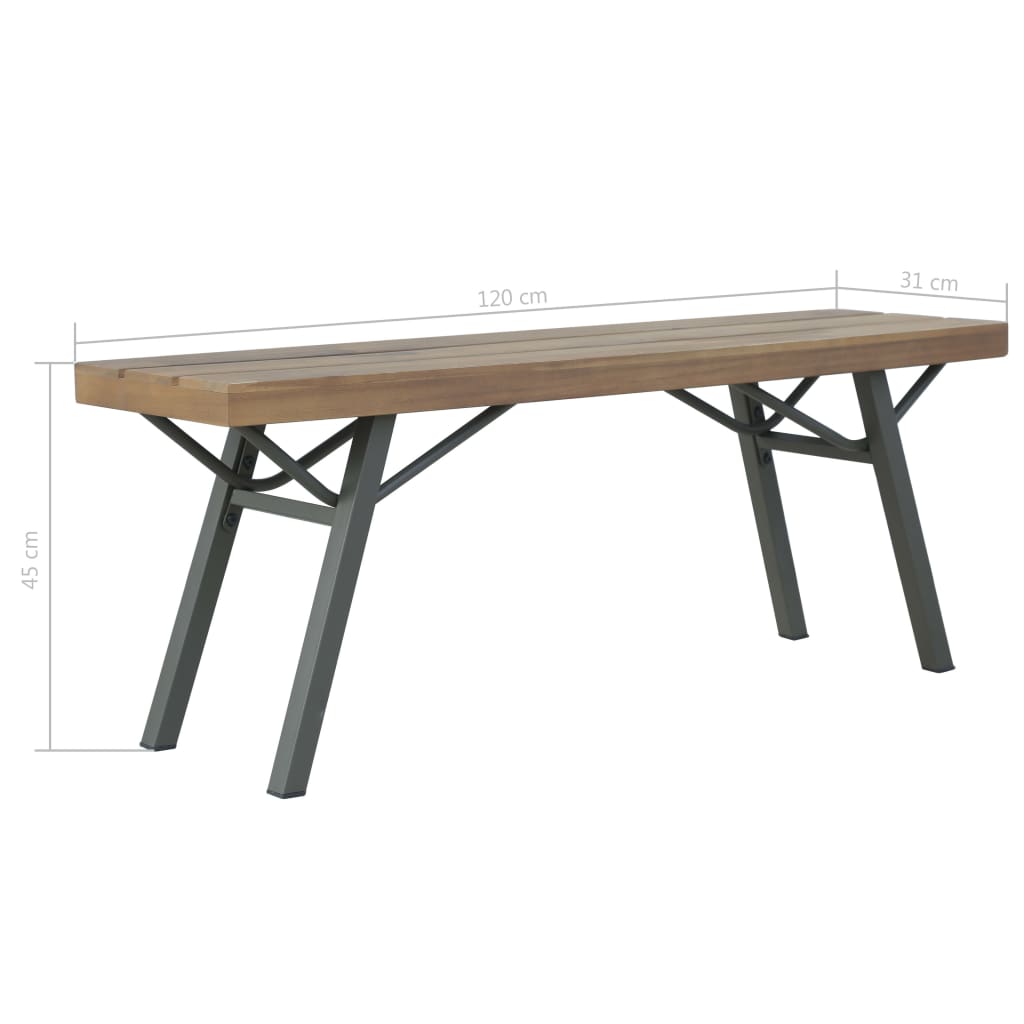 Garden bench, 120 cm, solid acacia wood