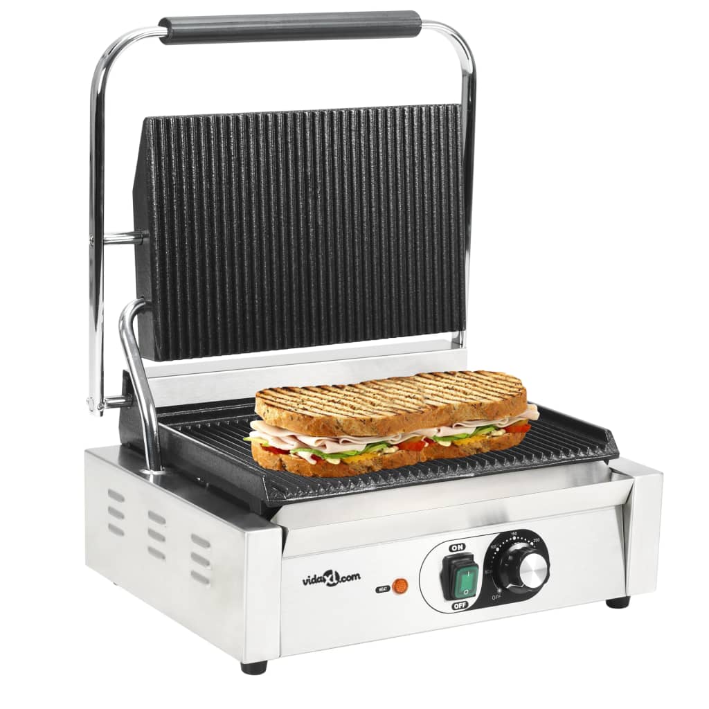 Panini sviestmaižu grils, 43x30,5x20cm, 2200W, ar rievojumu