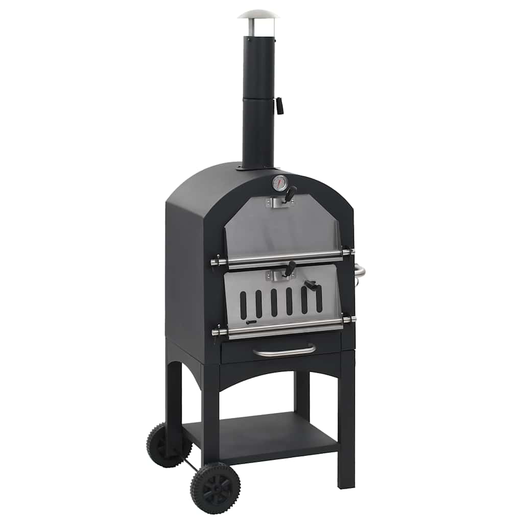 Outdoor charcoal pizza oven with fire stone