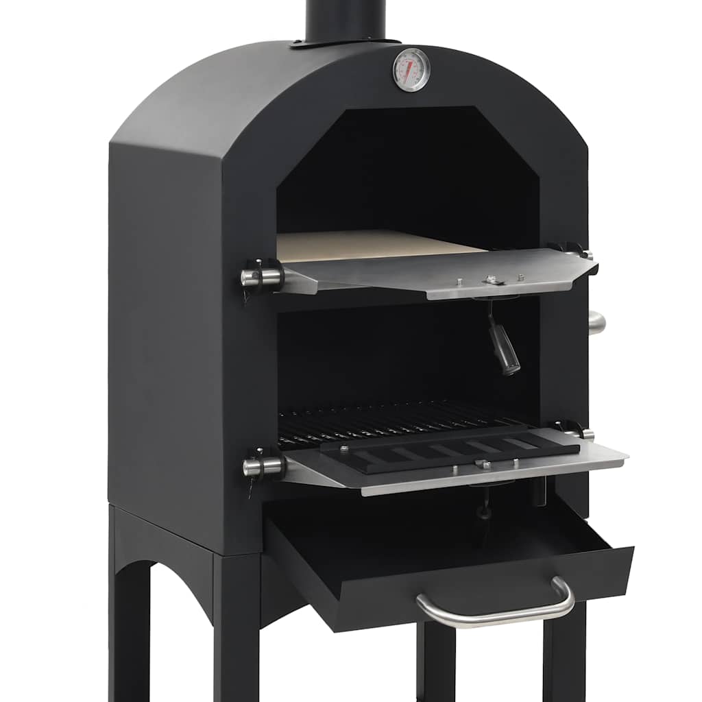 Outdoor charcoal pizza oven with fire stone