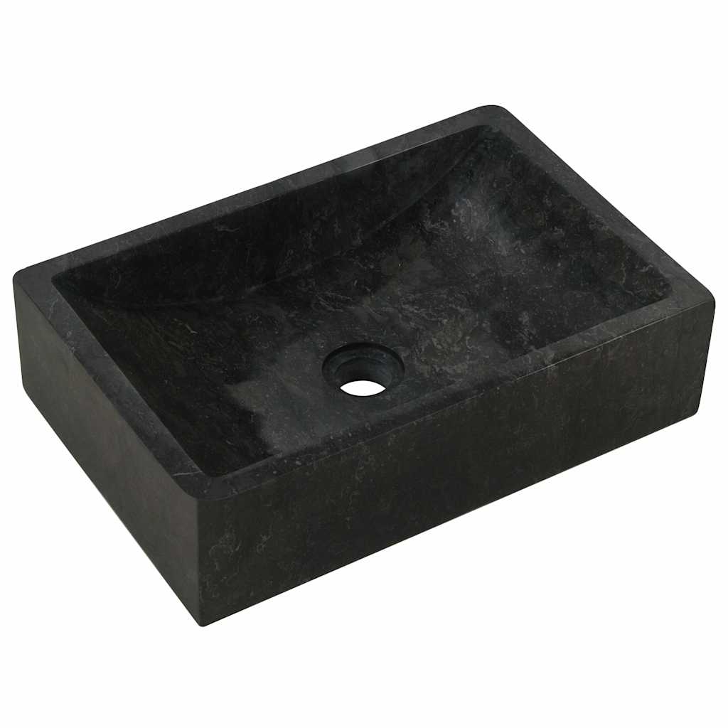 Sink, glossy black, 45x30x12cm, marble