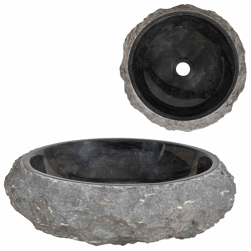 Kriauklė, juoda, 45x12cm, marmuras